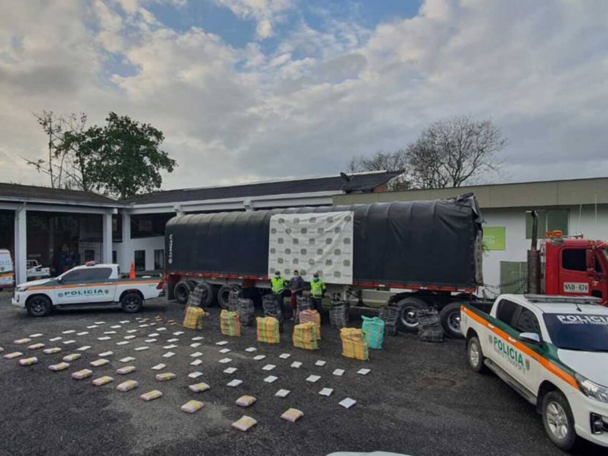 Cargamento de 600 kg de marihuana fue incautado en vías de Risaralda