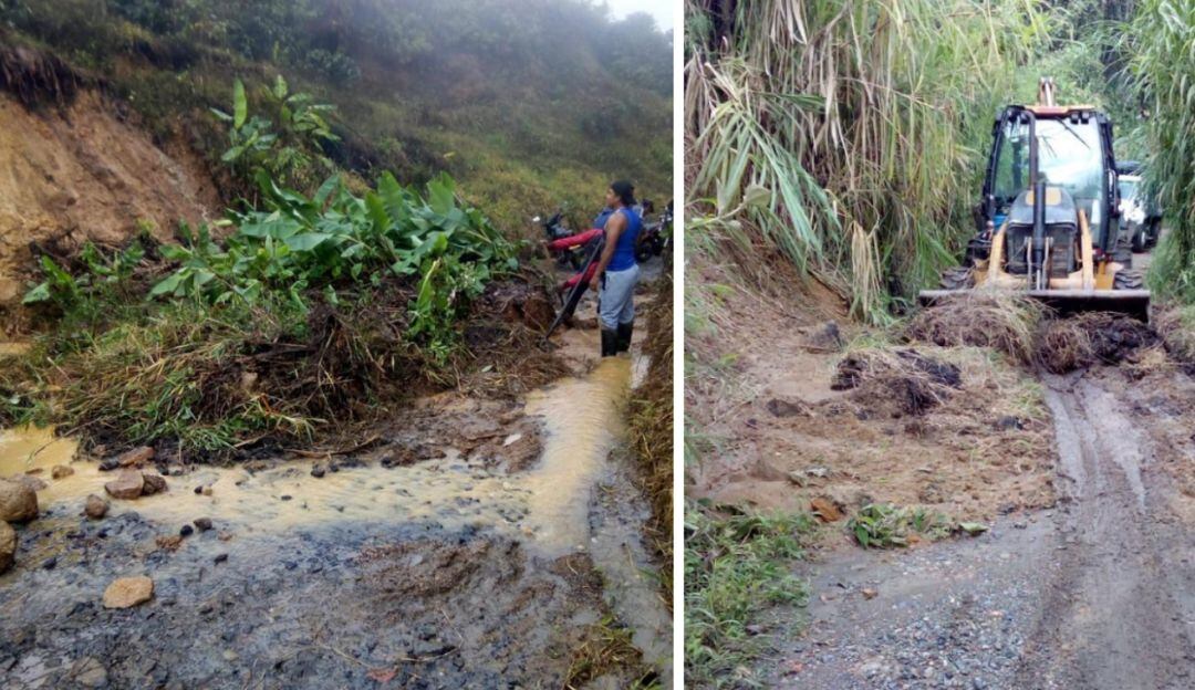 Derrumbes en vías de Caldas