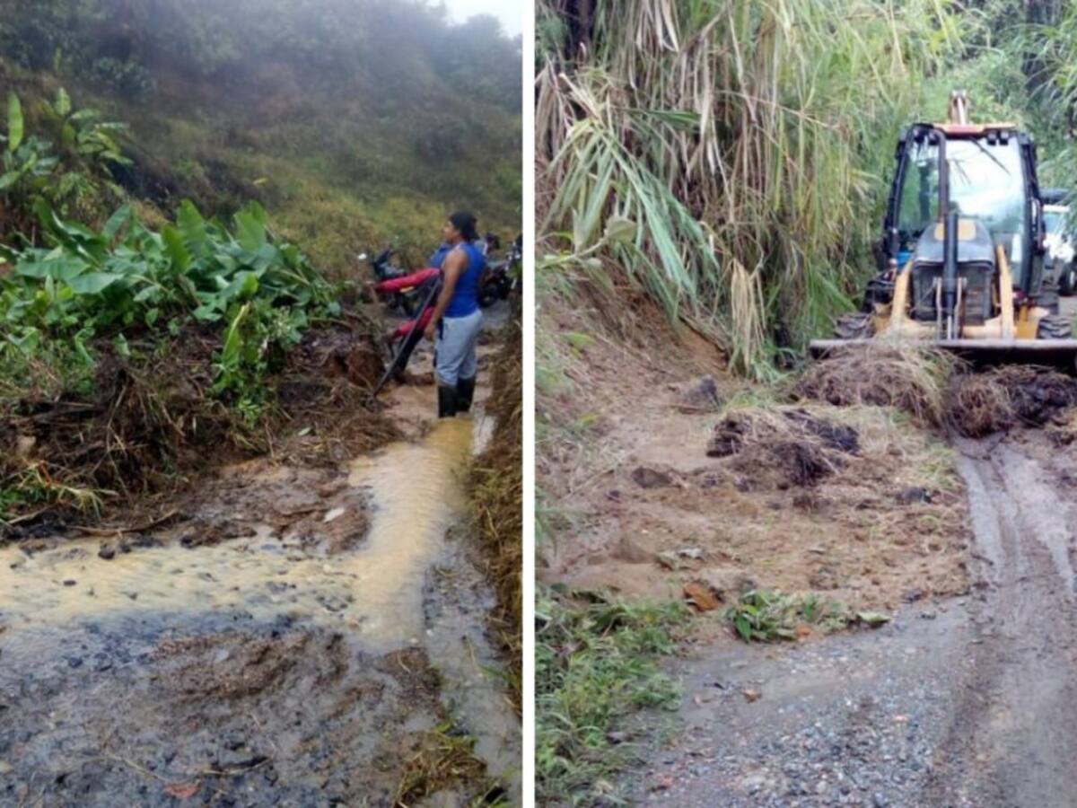 Derrumbes afectan varias vías de Caldas