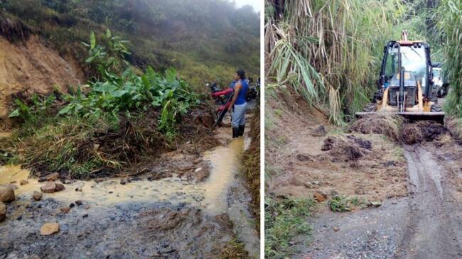 Derrumbes en vías de Caldas