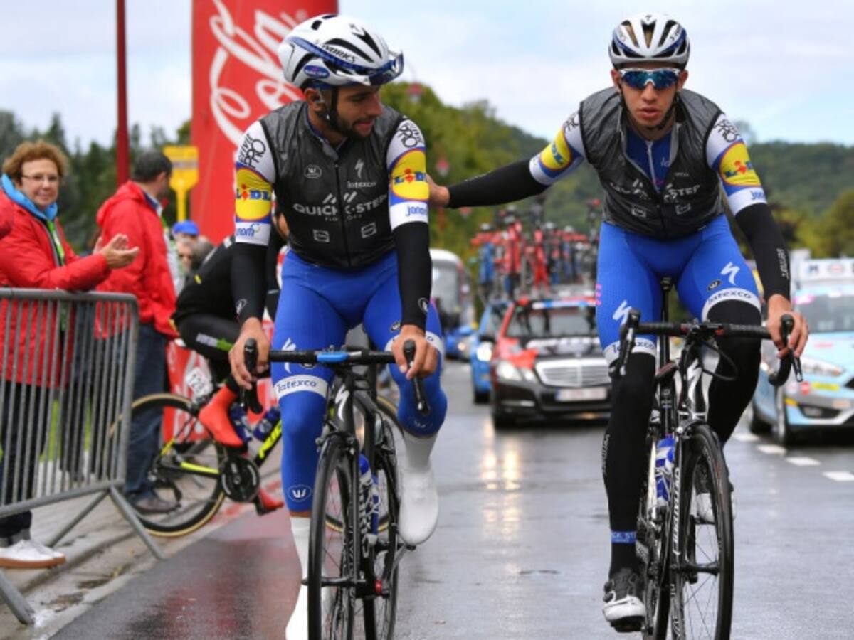 Fernando Gaviria y Álvaro Hodeg en el Quick Step del 2018