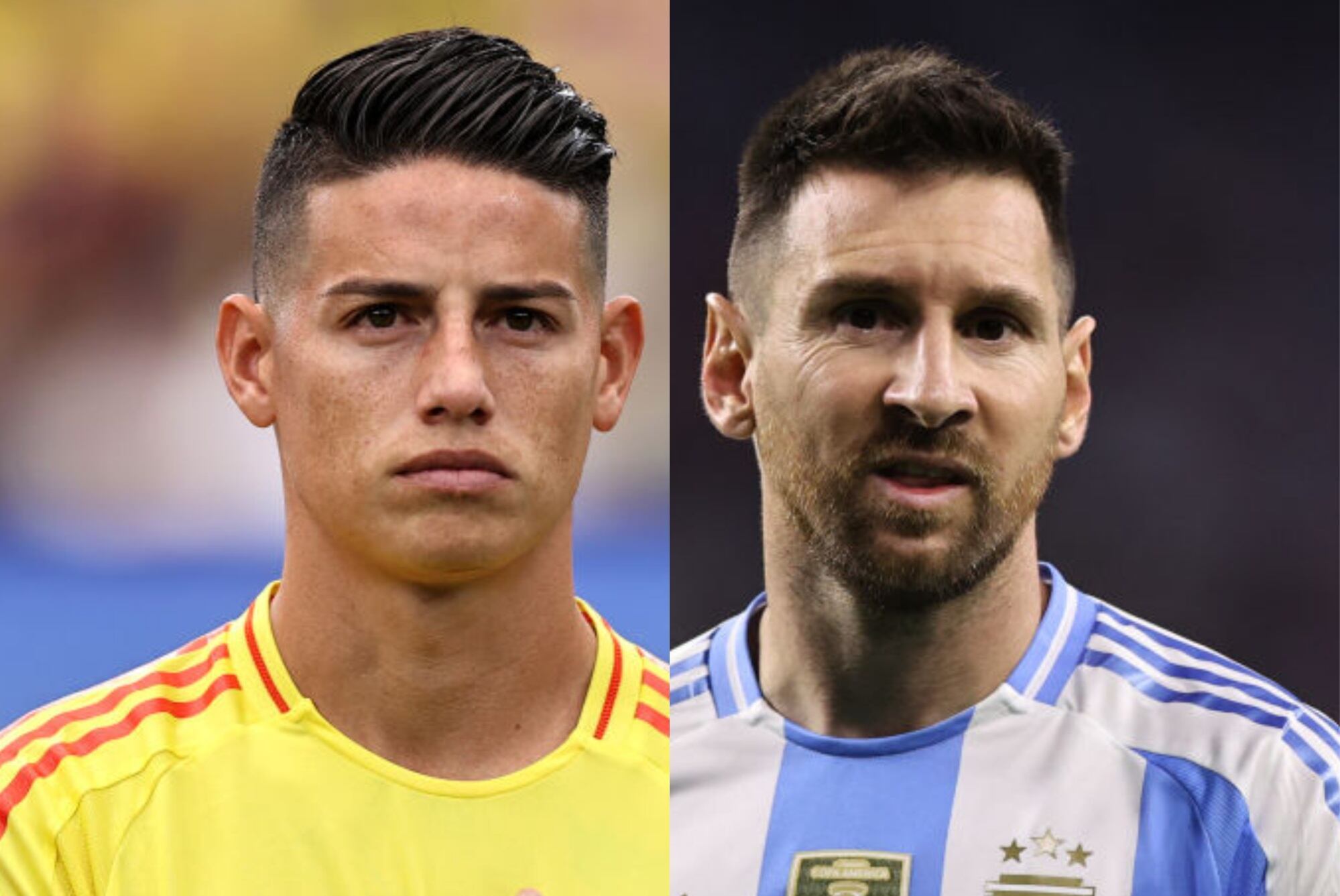 James Rodríguez y Lionel Messi / Getty Images