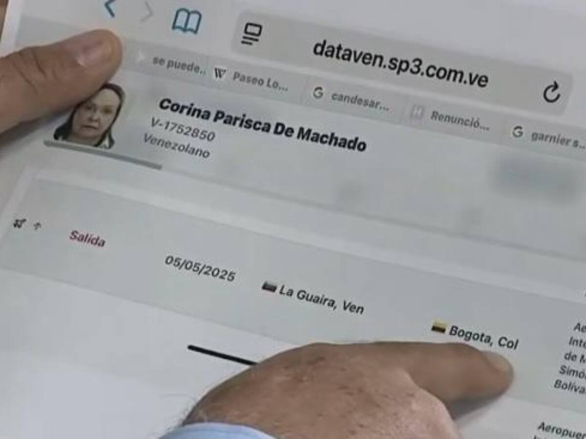 Madre de María Corina Machado habría salido de Venezuela con un tiquete aéreo La Guaira - Bogotá