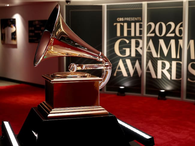 Los Ángeles, CA February 1, 2026 Grammy Awards gramophone inside Crypto.com Arena in Los Angeles, CA, Sunday, Feb. 1, 2026. (Allen J. Schaben / Los Angeles Times via Getty Images)