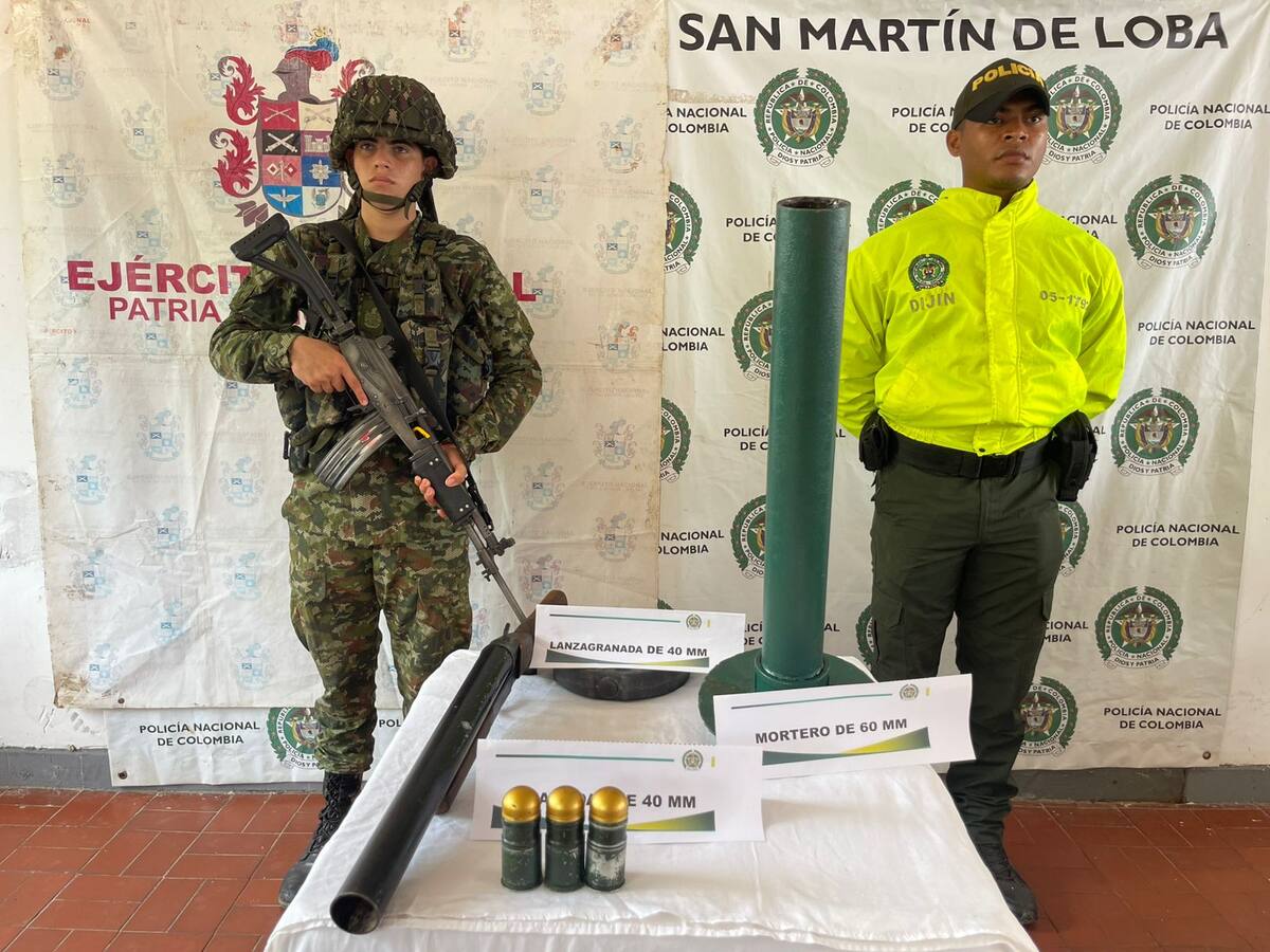Policía y Ejército logran el hallazgo de material de guerra en el sur de Bolívar