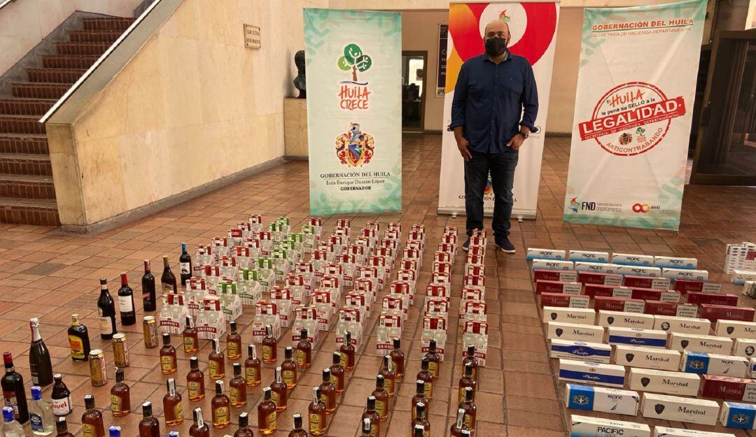 Incautan licor y cigarrillos ilegal en el Huila.