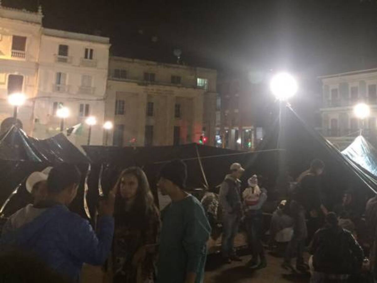 Campesinos se tomaron la plaza de Nariño en el centro de Pasto
