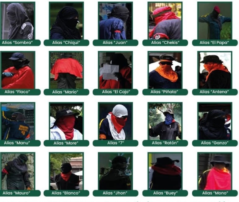 Cartel de "capuchos" de ls universidades públicas en Medellín