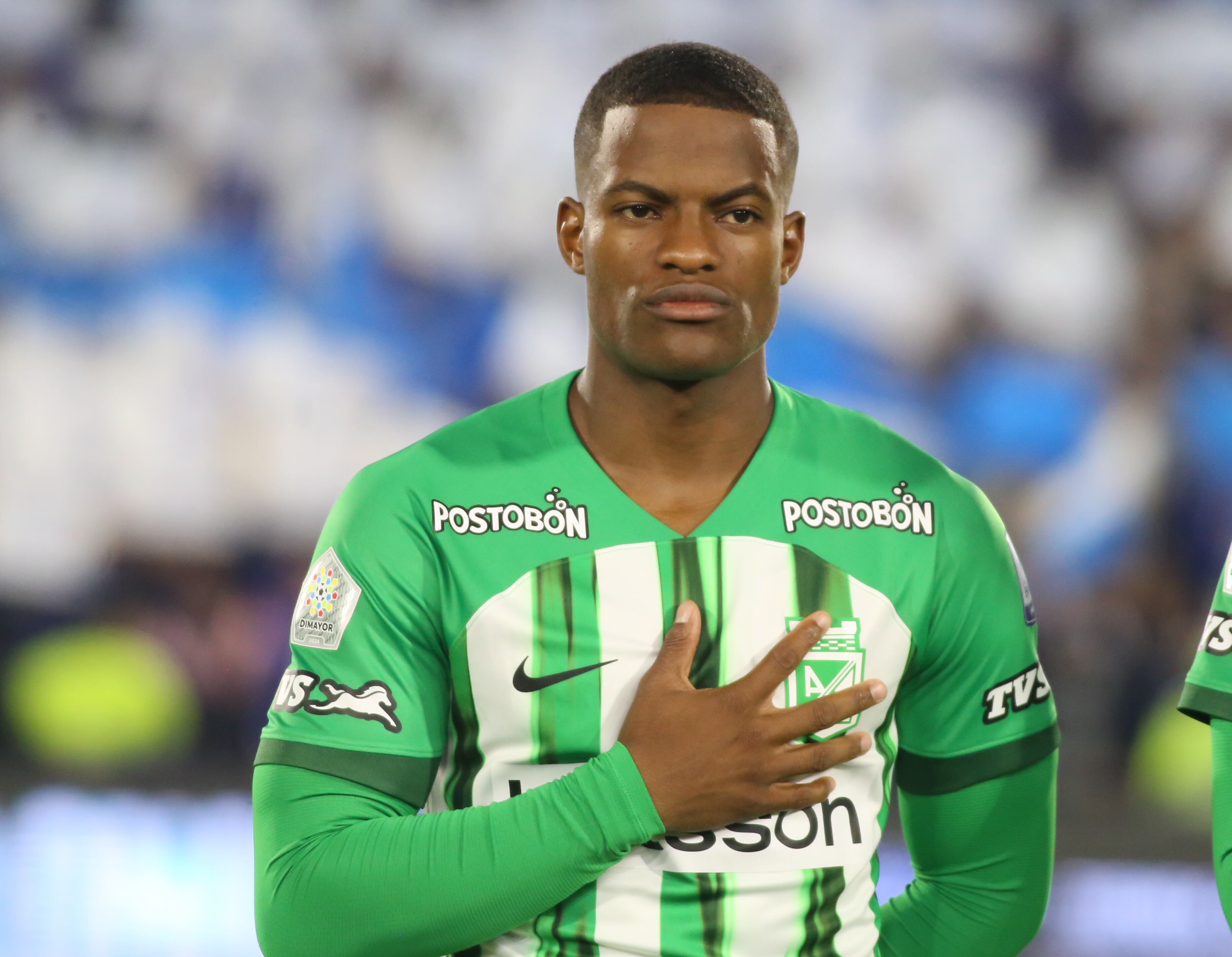 Andrés Felipe Román, lateral de Atlético Nacional. (Photo by Daniel Garzon Herazo/NurPhoto via Getty Images)