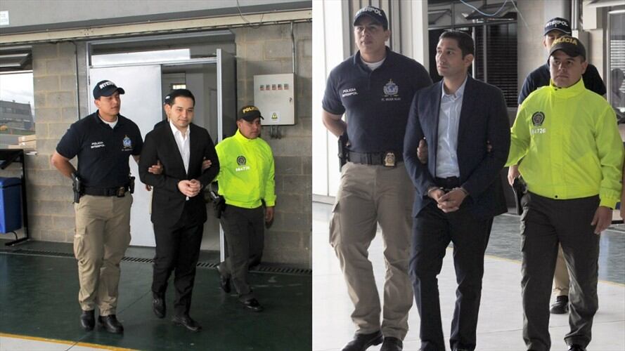 Leonardo Pinilla y Luis Gustavo Moreno fueron extraditados a los Estados Unidos para enfrentar cargos por fraude electrónico y lavado de dinero. Foto: Dijín de la Policía