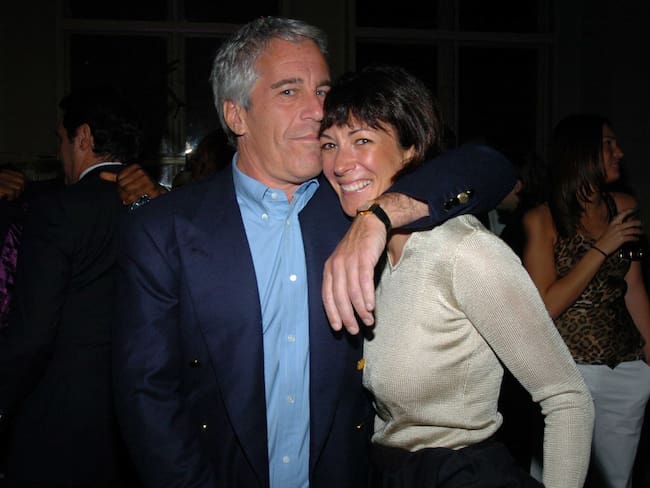 NEW YORK CITY, NY - MARCH 15: Jeffrey Epstein and Ghislaine Maxwell attend de Grisogono Sponsors The 2005 Wall Street Concert Series Benefitting Wall Street Rising, with a Performance by Rod Stewart at Cipriani Wall Street on March 15, 2005 in New York City. (Photo by Joe Schildhorn/Patrick McMullan via Getty Images)