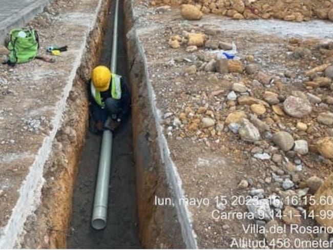Trabajos de acueducto en Villa del Rosario - Foto: Referencia