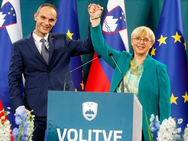 Anze Logar y Natasa Pirc Musar, candidatos presidenciales de Eslovenia / Foto: AP