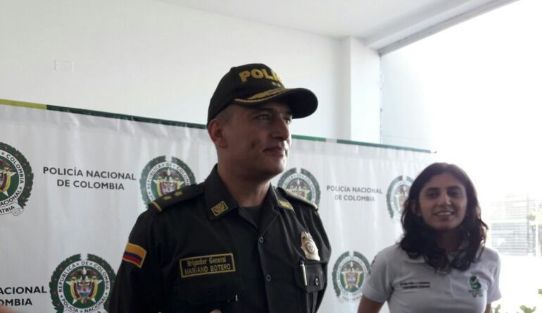 General Mariano Botero, Comandante de la Policía Metropolitana de Barranquilla durante la presentación de balance del fin de semana.