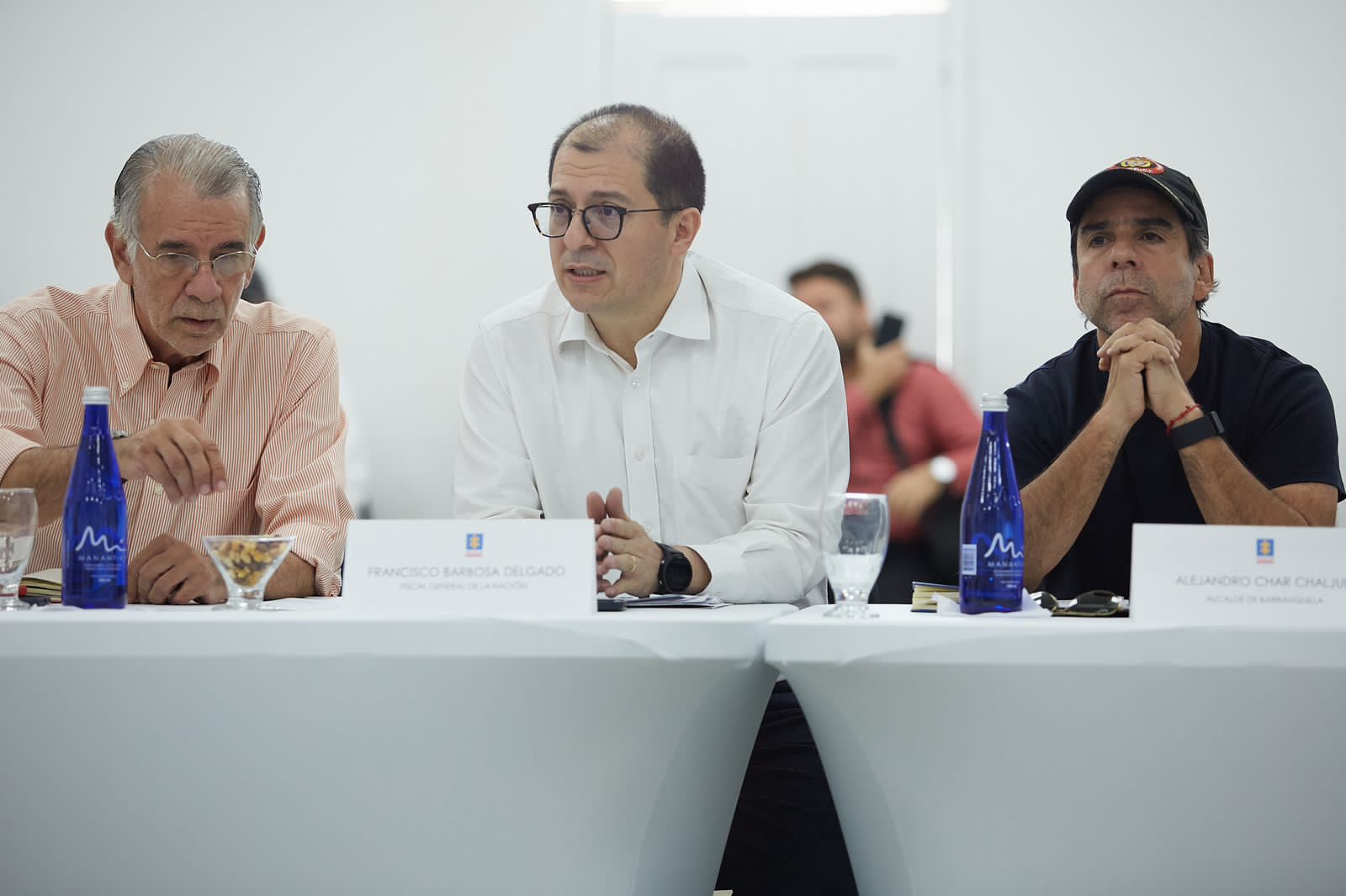 Eduardo Verano, gobernador del Atlántico; Francisco Barbosa, fiscal General de la Nación y Alejandro Char, alcalde de Barranquilla.