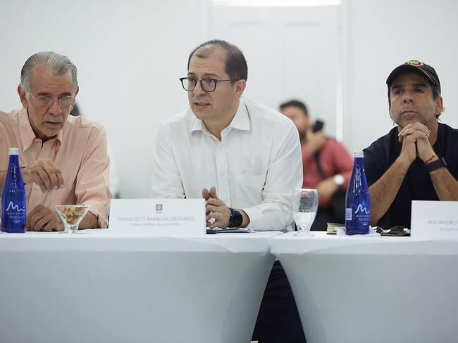 Eduardo Verano, gobernador del Atlántico; Francisco Barbosa, fiscal General de la Nación y Alejandro Char, alcalde de Barranquilla.