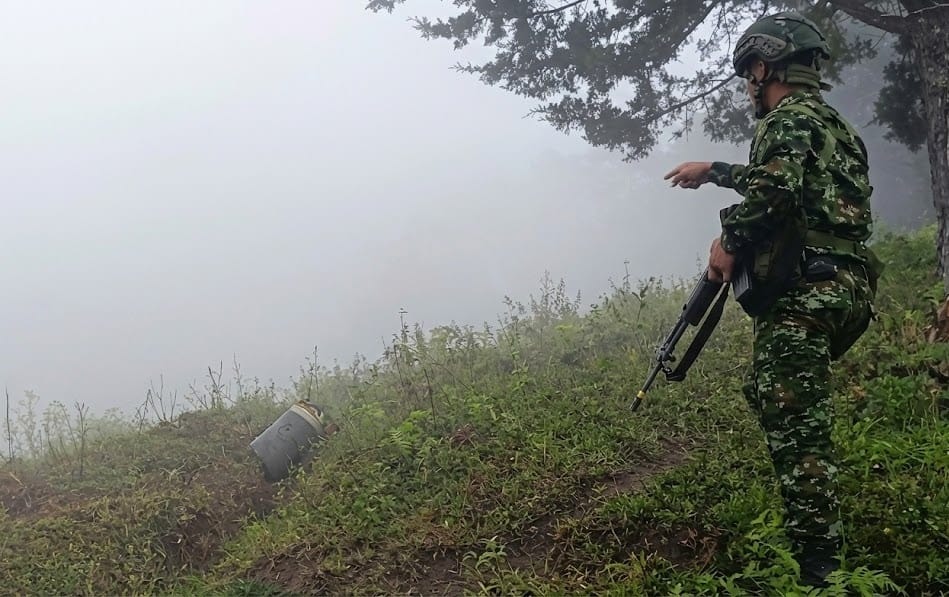Las cargas fueron ubicadas en zona rural. Crédito: Ejército Nacional.