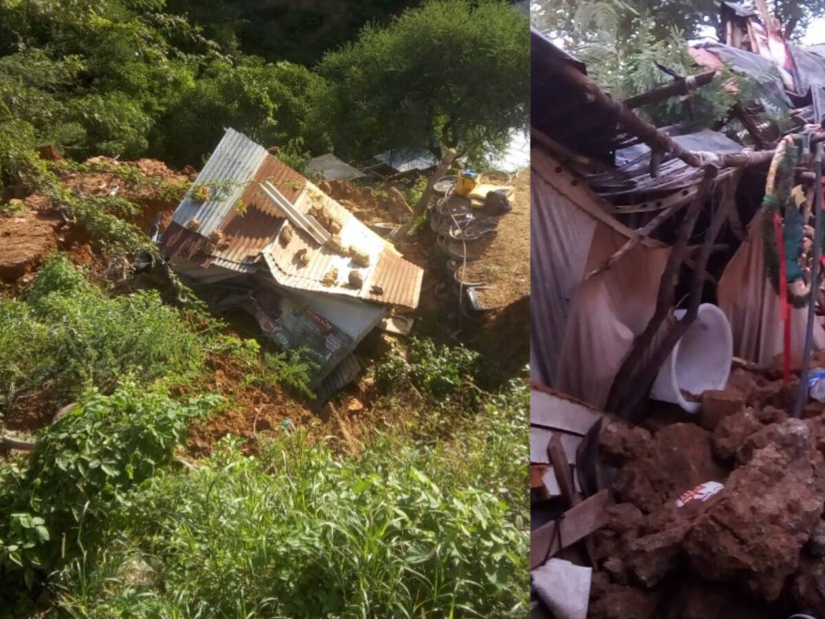 Alud de tierra destruye casas en barrio 28 de Febrero en Cúcuta