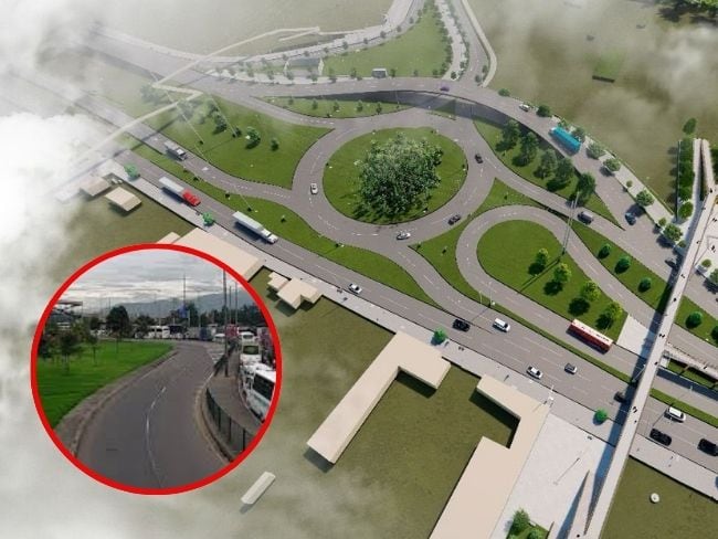 Imagen del proyecto para la construcción del intercambiador en la calle 80. estría listo entre diciembre del 2026 y marzo del 2027.