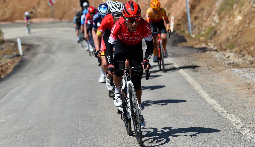 Nairo Quintana durante su ataque en la montaña de la cuarta etapa del Tour de Turquía.