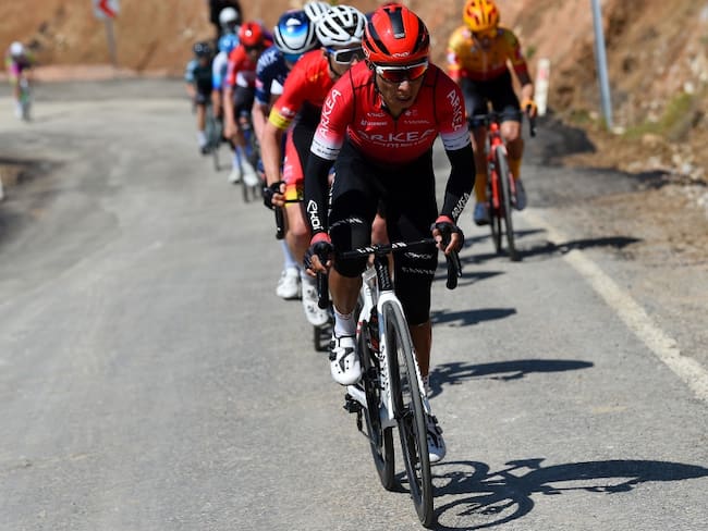 Nairo Quintana durante su ataque en la montaña de la cuarta etapa del Tour de Turquía.