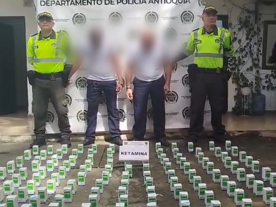 Ketamina incautada- foto policía Antioquia