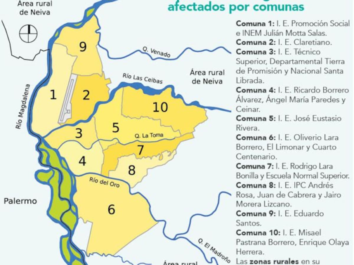 Listado de colegios públicos de Neiva en cuidados intensivos