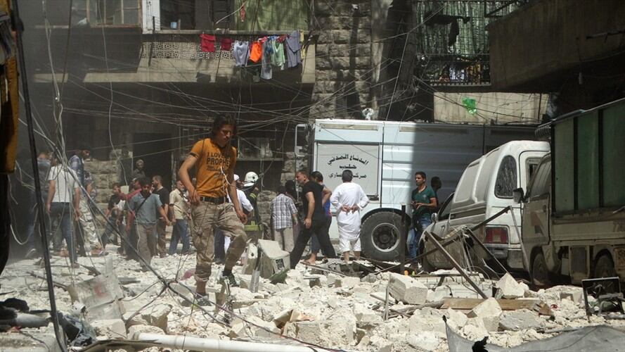 Ataque en Alepo (Siria). Foto: Agencia EFE