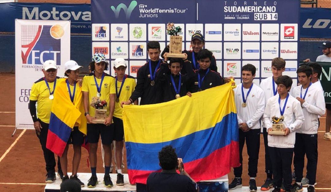 Selección Colombia de Tenis sub 14 campeona del sudamericano en Club Campestre en Armenia