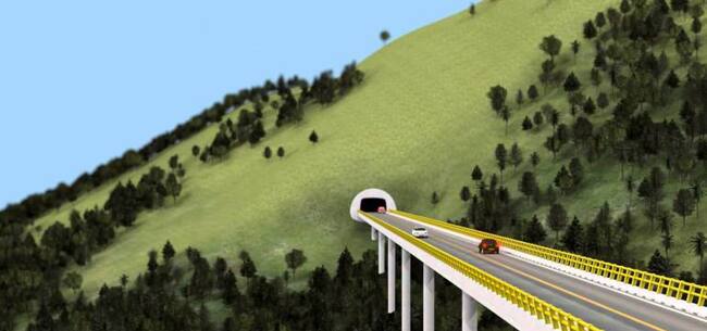 Proyección del Túnel del Toyo en Antioquia.
