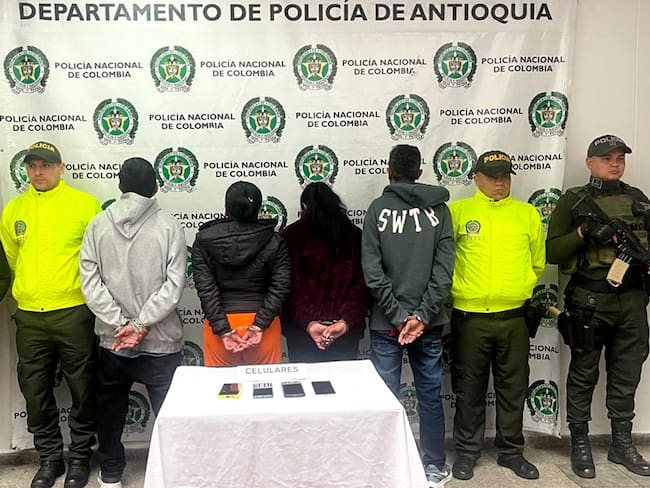 Capturan cuatro integrantes de El Mesa en La Ceja. Foto: Policía Antioquia.