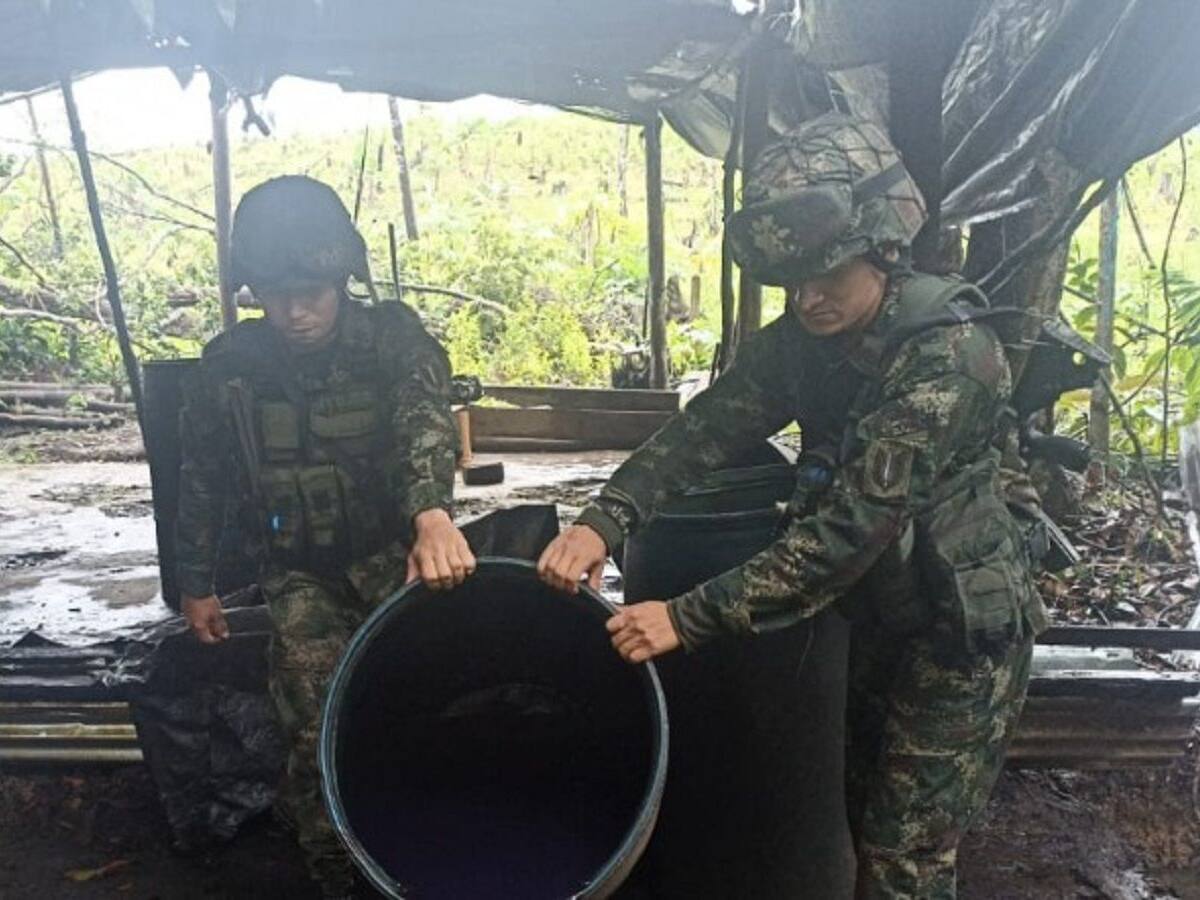 Ejército desmantela laboratorio ilegal con media tonelada de coca en el Cauca