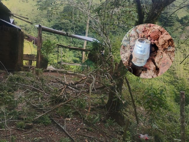 Casa donde quedó herido el menor por hostigamiento del ELN al ejercito en Valdivia- foto cortesía