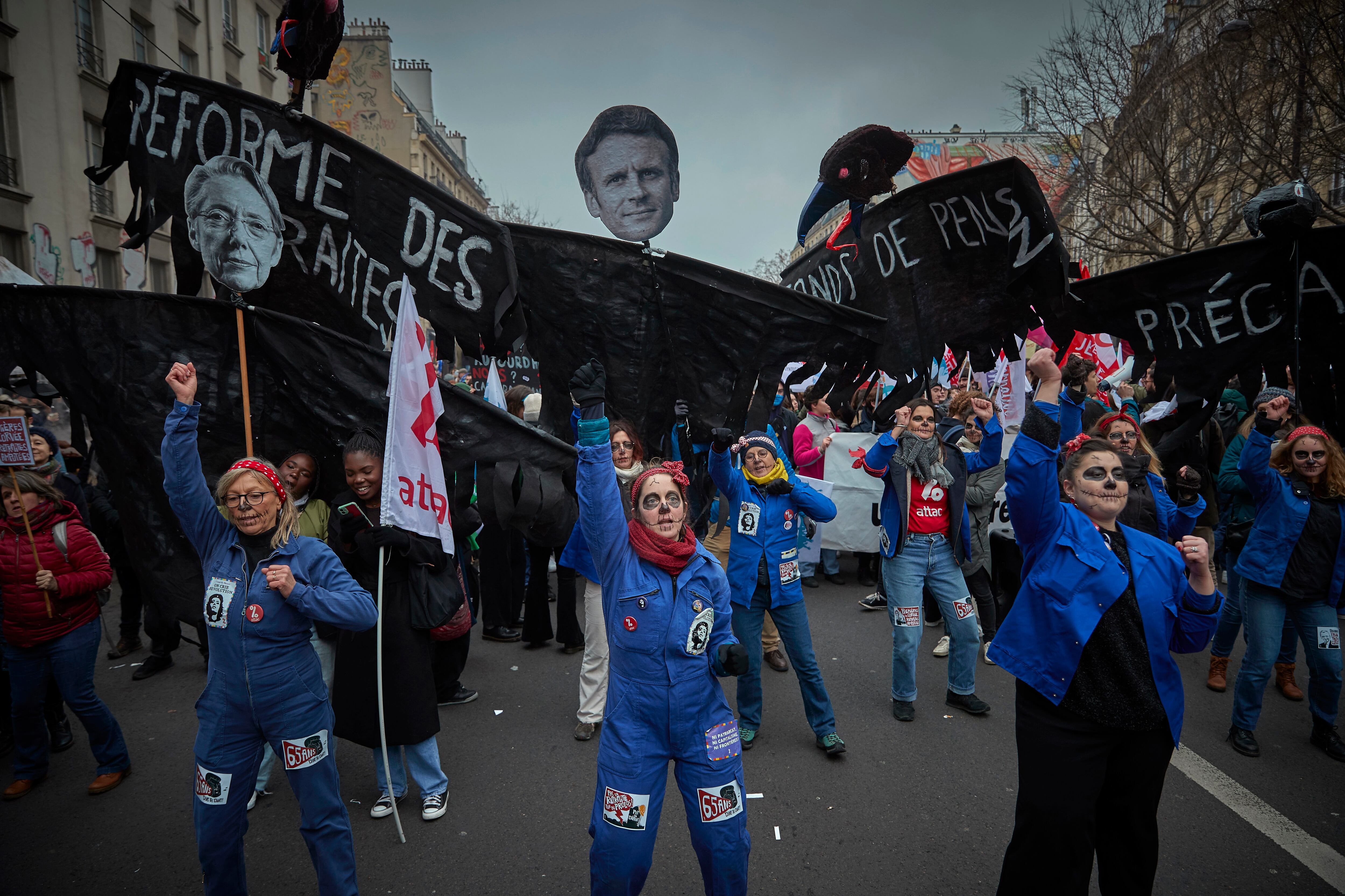 Manifestaciones en París en rechazo al aumento de la edad de pensión. 
(Foto: Kiran Ridley/Getty Images)