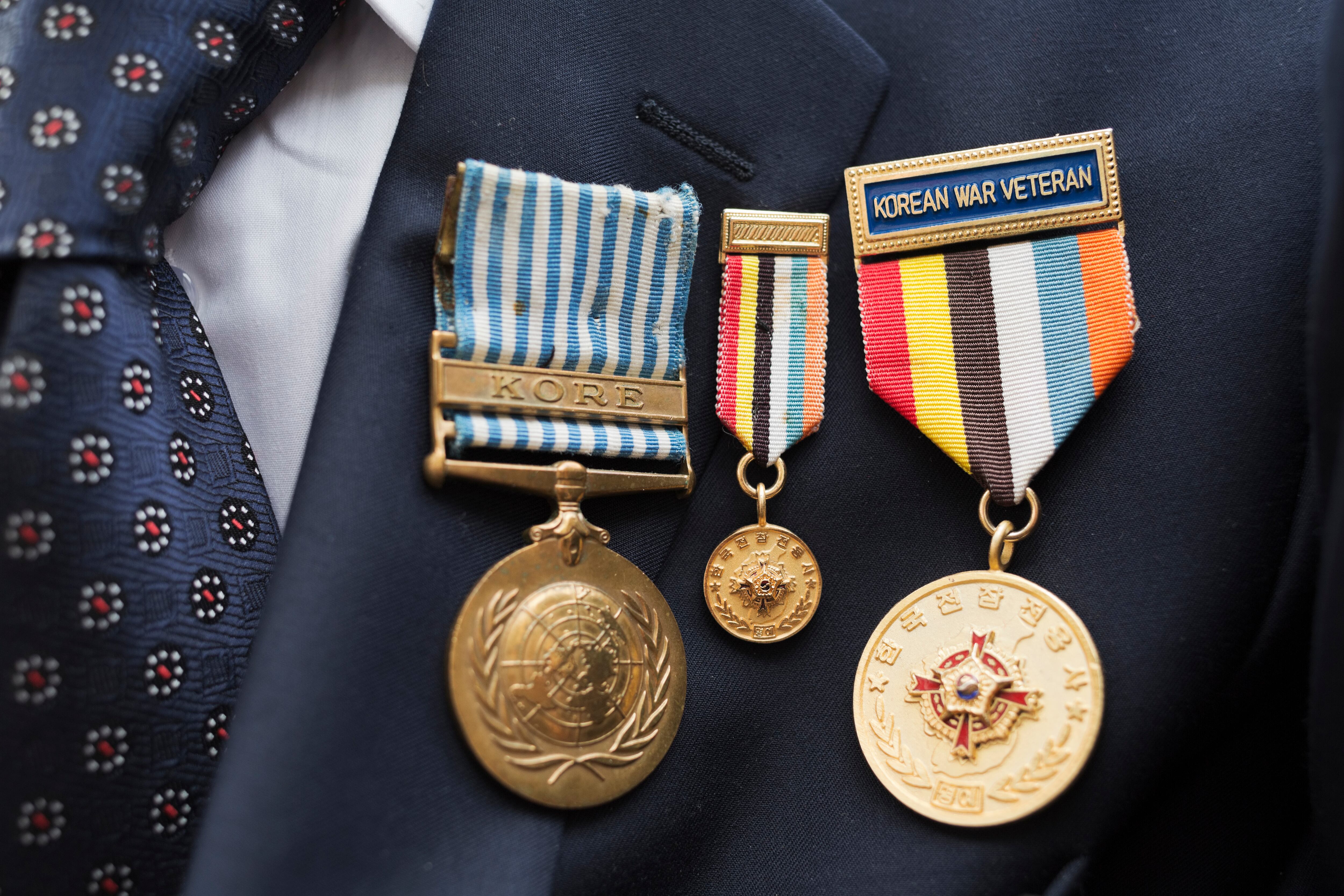 Medallions of a Korean veteran