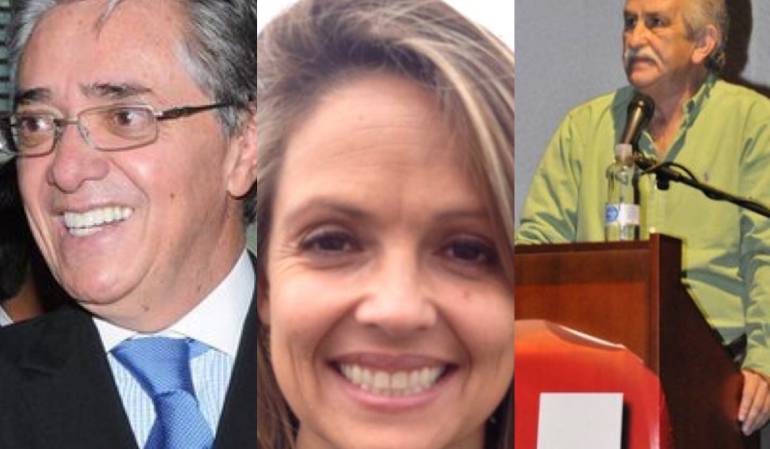 De izquierda a derecha. Germán Cardona. Adriana Arango. Jairo Quintero Trujillo. 