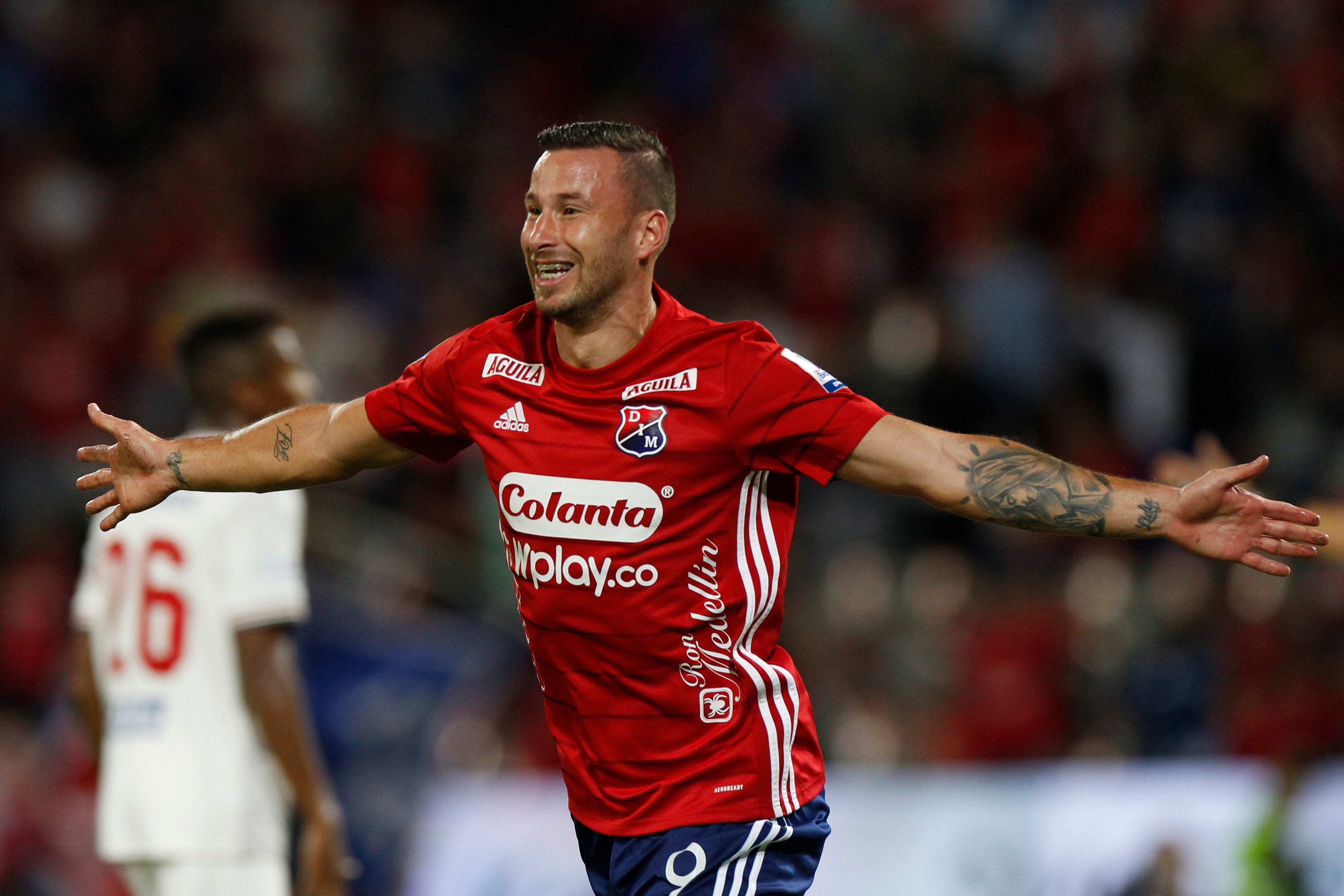 Luciano Pons celebra el primer gol del Medellín / Diario AS.
