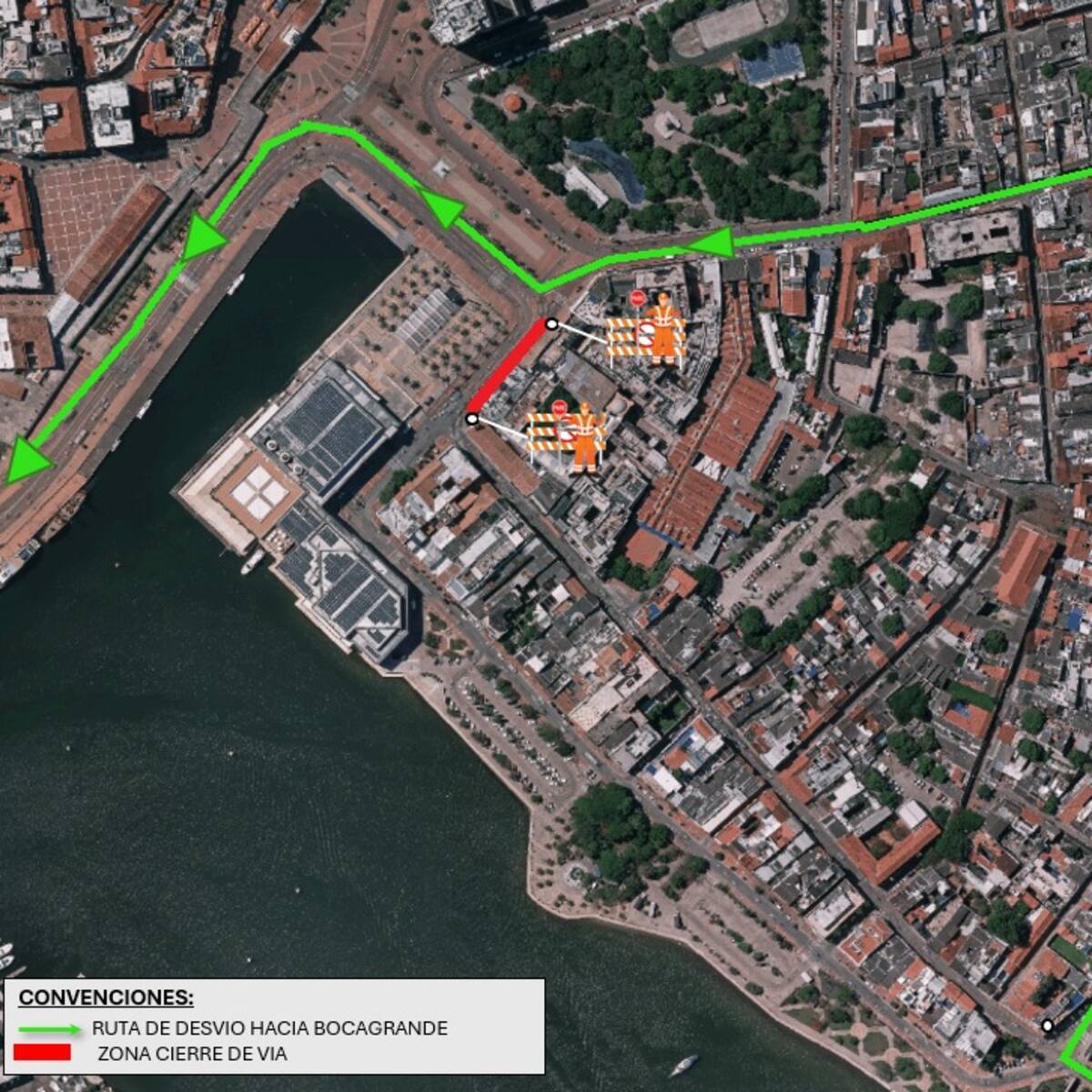 Cambios viales en centro de Cartagena por retiro de contenedores del proyecto San Francisco