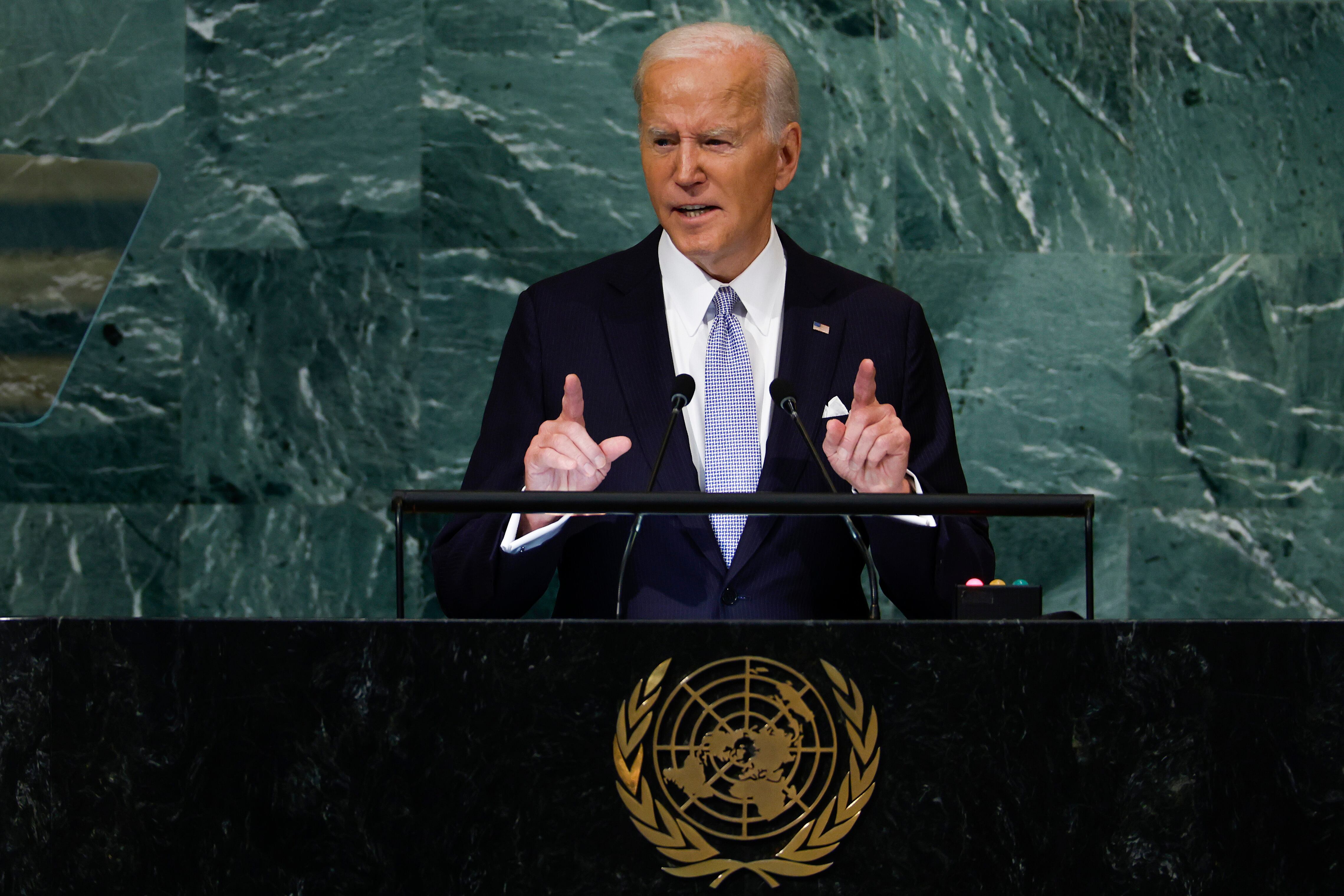 El presidente de EE.UU., Joe Biden, durante su participación en la Asamblea General de las Naciones Unidas.