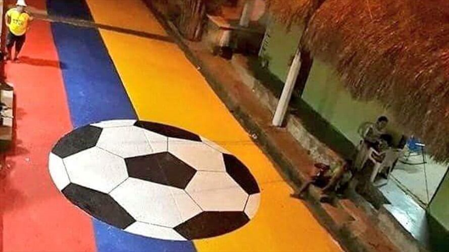 El ingenio colombiano: en Ciénaga de Oro rinden honor a la Selección Colombia. Foto: Cortesía Luis David Martínez