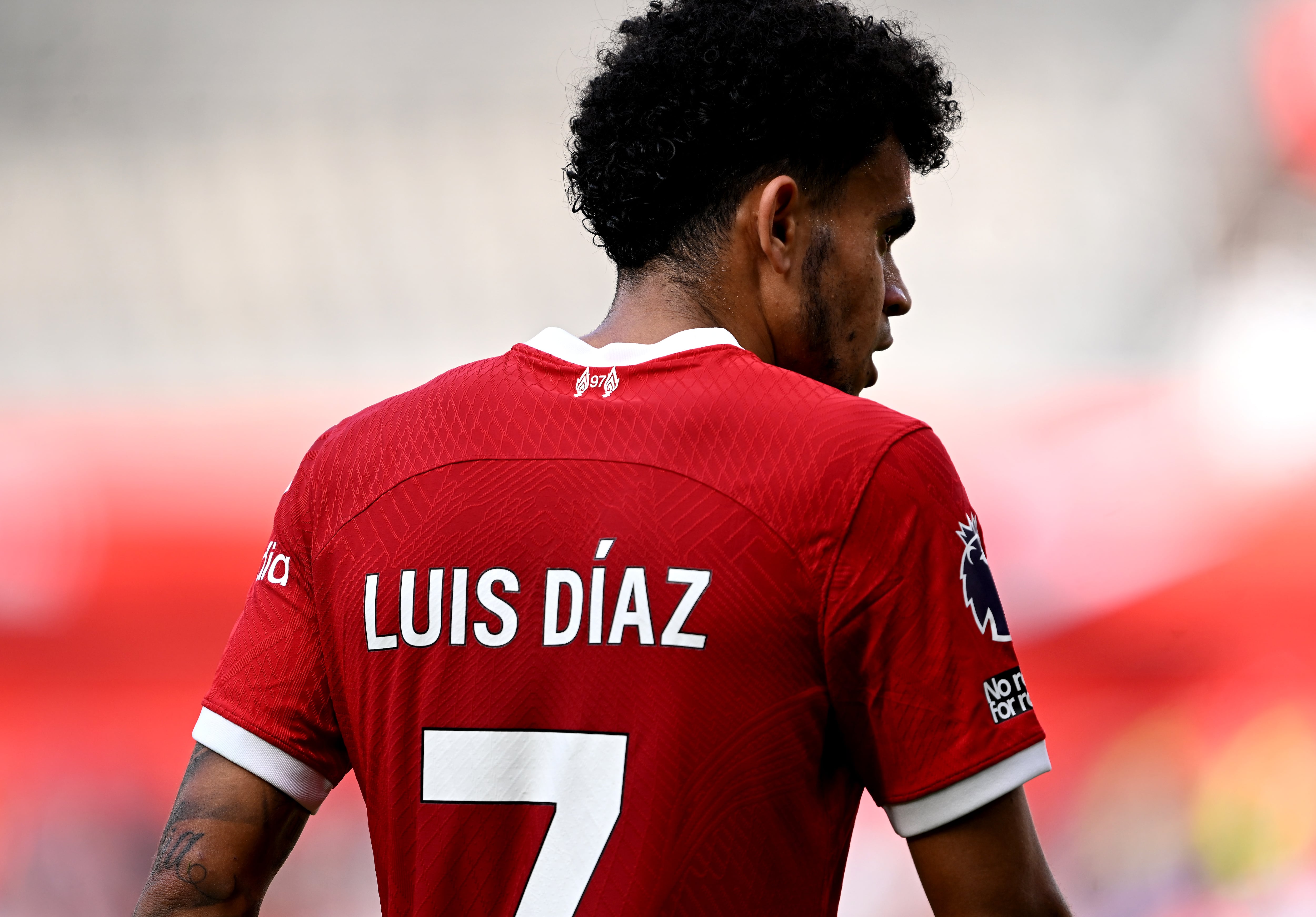 Luis Díaz porta la camiseta número 7 del Liverpool. (Photo by Andrew Powell/Liverpool FC via Getty Images)