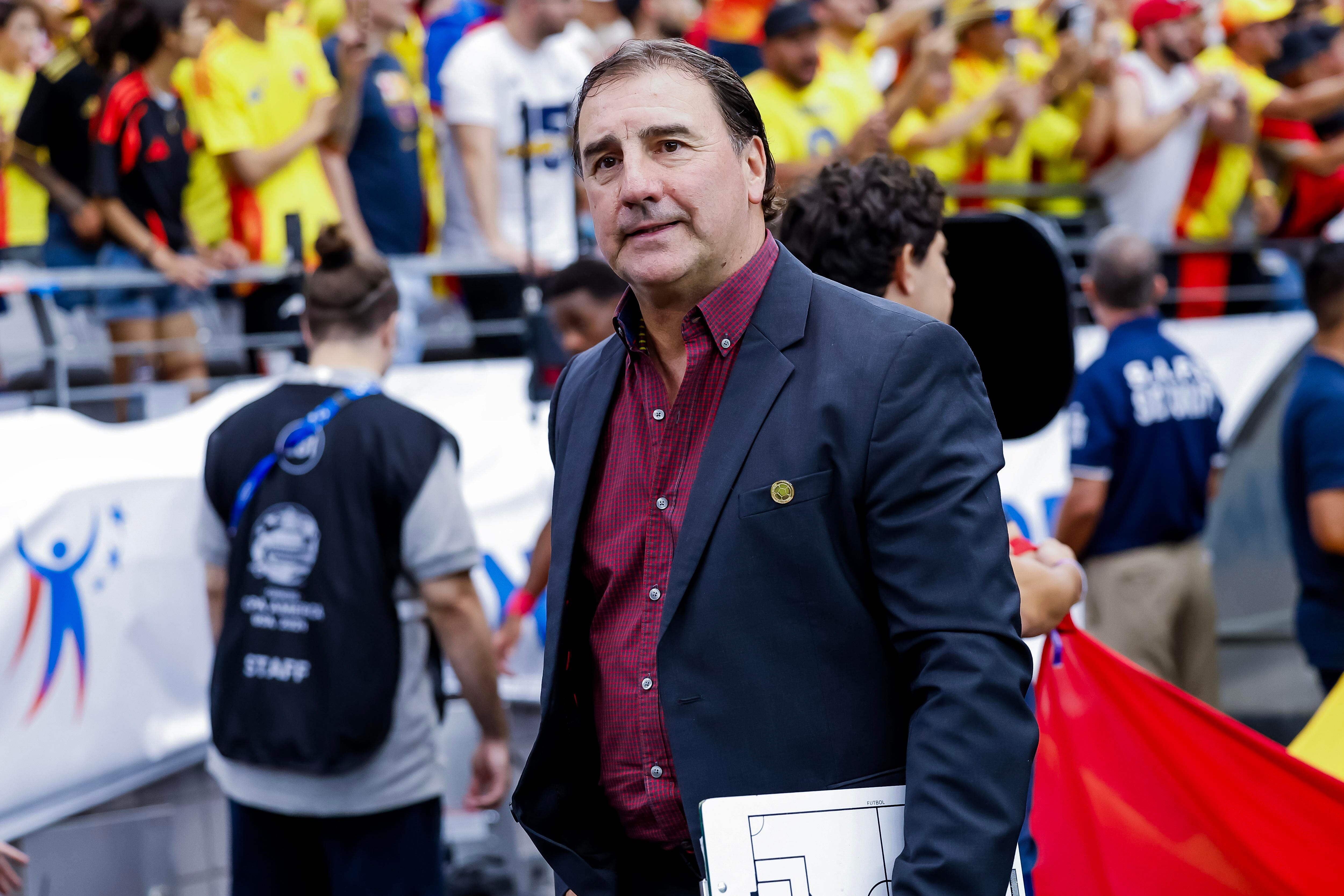 Glendale (United States), 06/07/2024.- Head coach Nestor Lorenzo of Colombia before the first half of the CONMEBOL Copa America 2024 Quarter-finals match between Colombia and Panama, in Glendale, Arizona, USA, 06 July 2024. EFE/EPA/JOHN G. MABANGLO