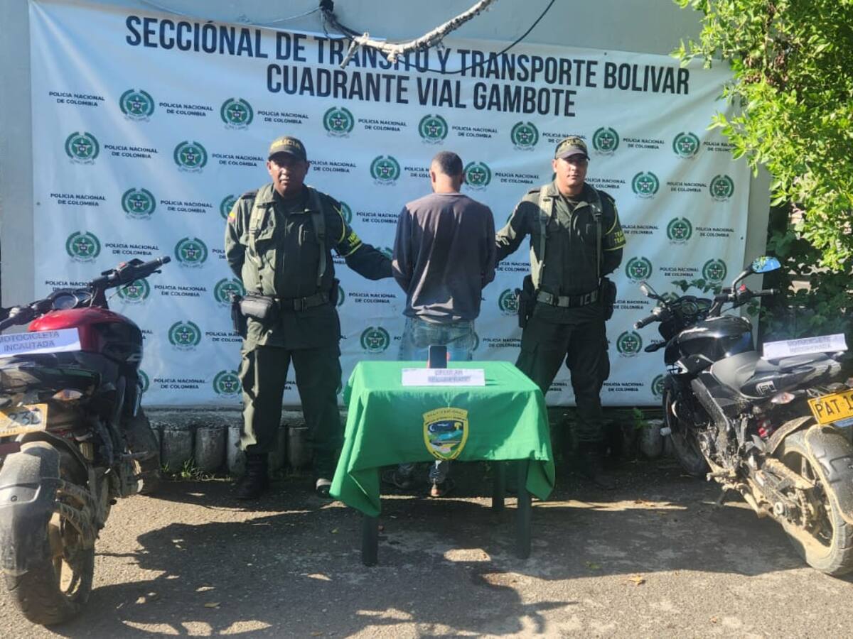 Persecución policial permitió recuperación de motocicleta en María La Baja