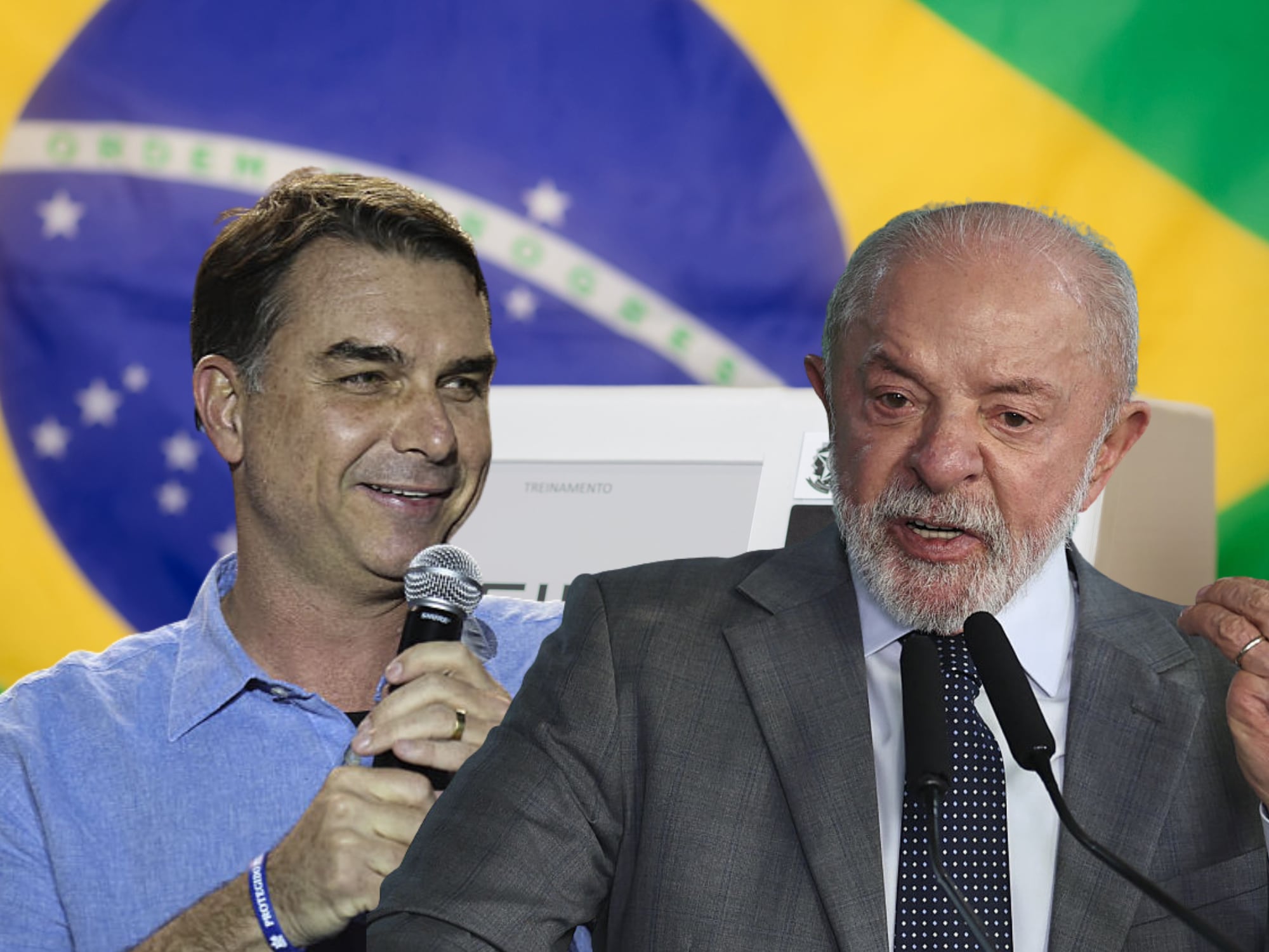 Flavio Bolsonaro y Lula Da Silva. Fotos: Getty Images