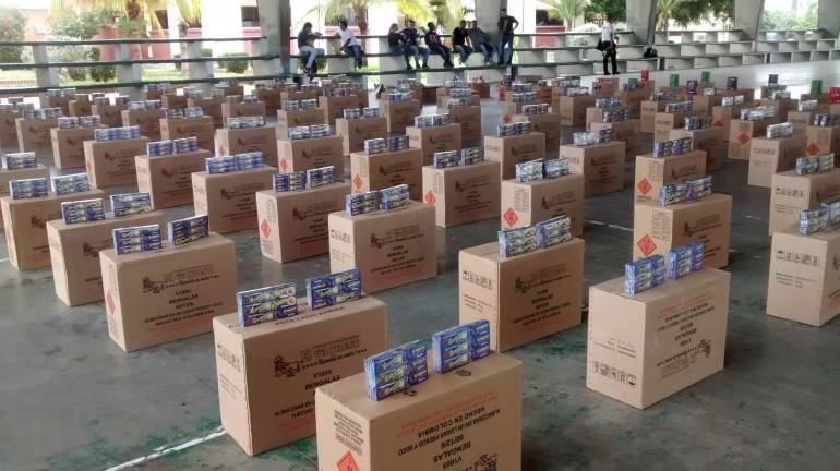 Pólvora decomisada en una bodega del centro