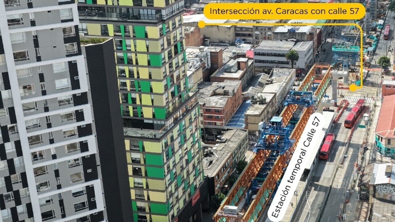 Cierre nocturno de la intersección de la Av. Caracas con Calle 57: ¿cuándo inicia y en qué horario?