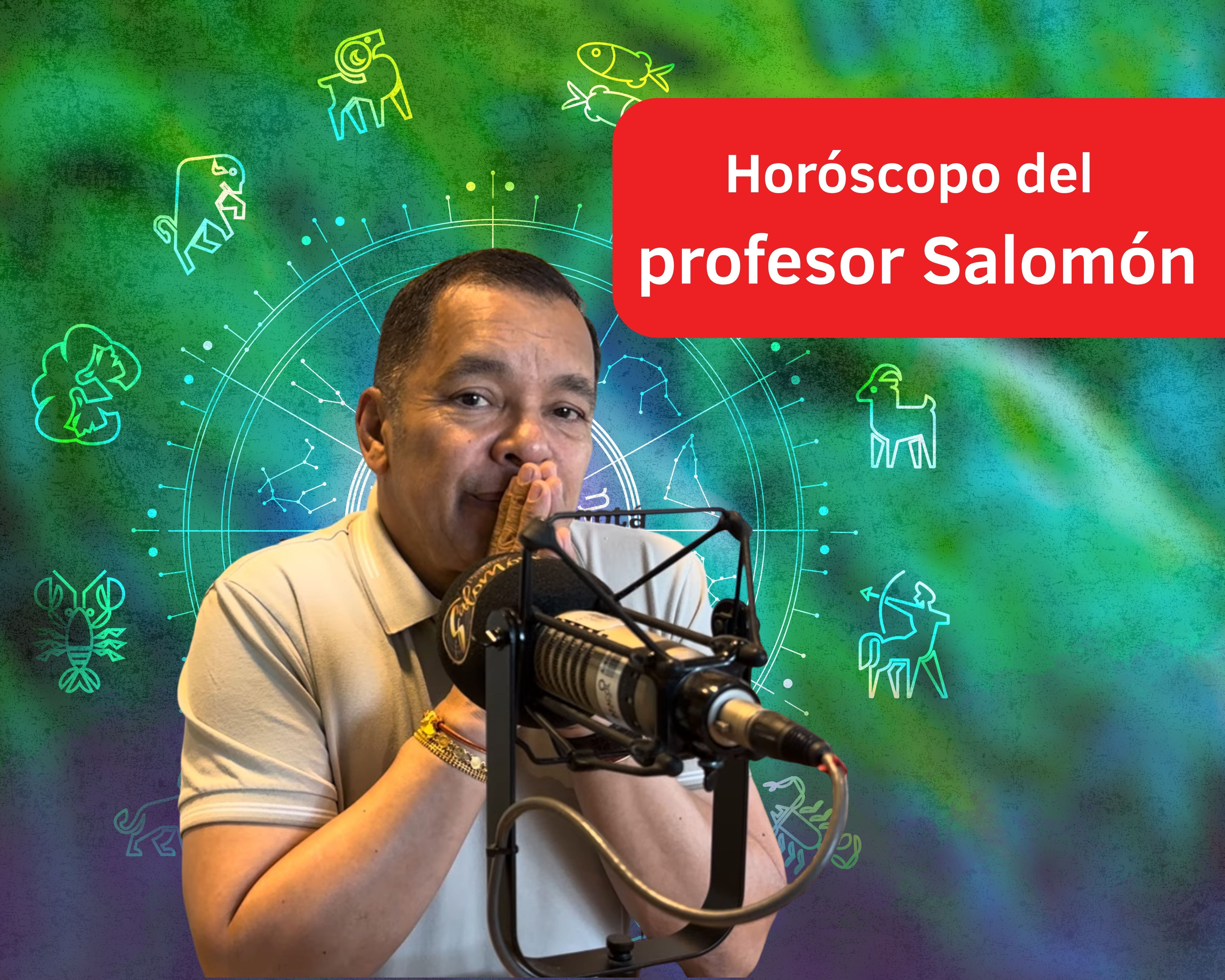 Él es el profesor Salomón, experto en la lectura del Horóscopo y el Tarot (Crédito: Profesor Salomón - Youtube) // De fondo: Imagen ilustrativa del horóscopo (crédito: Getty Images).