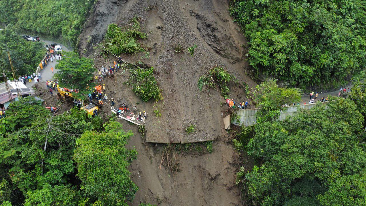 Deslizamiento de tierra entre Risaralda y Chocó - Foto: Gobernación de Risaralda.