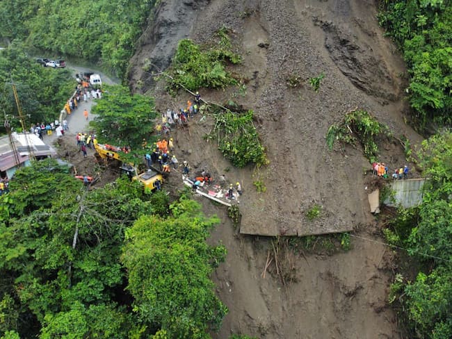 Deslizamiento de tierra entre Risaralda y Chocó - Foto: Gobernación de Risaralda.