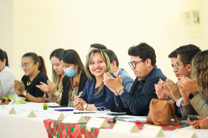 La hasta ayer gerente del Instituto de Fomento y Desarrollo de Boyacá (Ideboy), María Elena Ortiz Nova, recibió elogios por el gobernador Carlos Andrés Amaya / Foto: Suministrada.